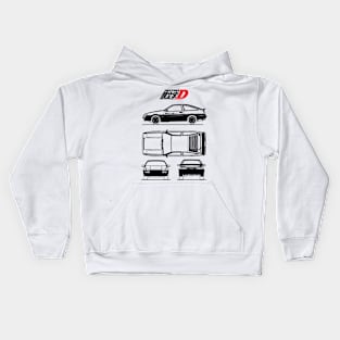 Initial D AE86 Toyota Trueno Blueprint Kids Hoodie